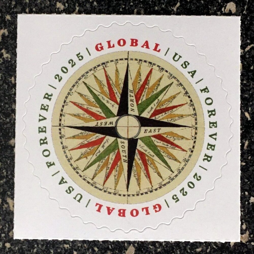 2025USA #5956 Global Forever Rate - Compass Rose - Single Stamp Mint postage